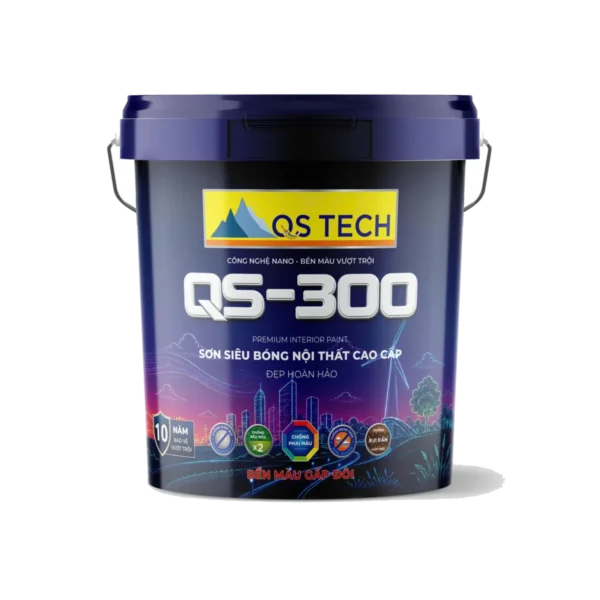 SƠN SIÊU BÓNG NỘI THẤT CAO CẤP (ĐẸP HOÀN HẢO ) BỀN MẦU GẤP ĐÔI QS- 300
