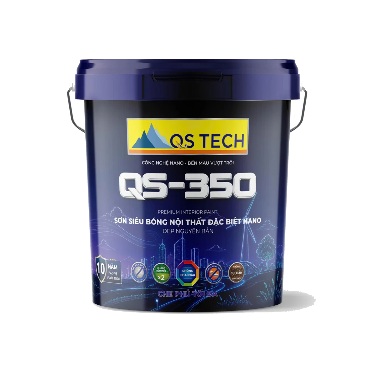 SƠN SIÊU BÓNG NỘI THẤT ĐẶC BIỆT NANO (ĐẸP NGUYÊN BẢN ) CHE PHỦ TỐI ĐA QS- 350