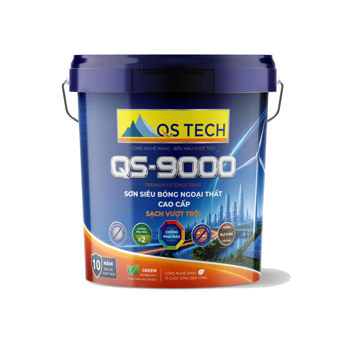 SƠN SIÊU BÓNG NGỌAI THẤT CAO CẤP (SẠCH VƯỢT TRỘI ) CÔNG NGHỆ CHỐNG BÁM BỤI QS- 9000